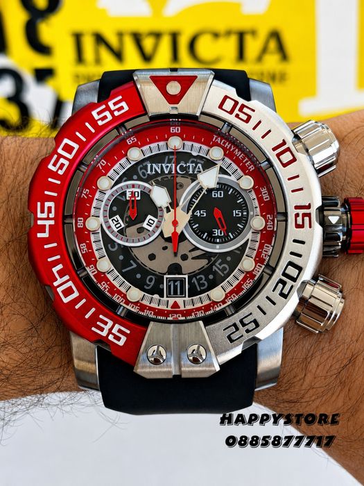 INVICTA Foxhound Red/Silver 57 mm, Инвикта нов мъжки часовник