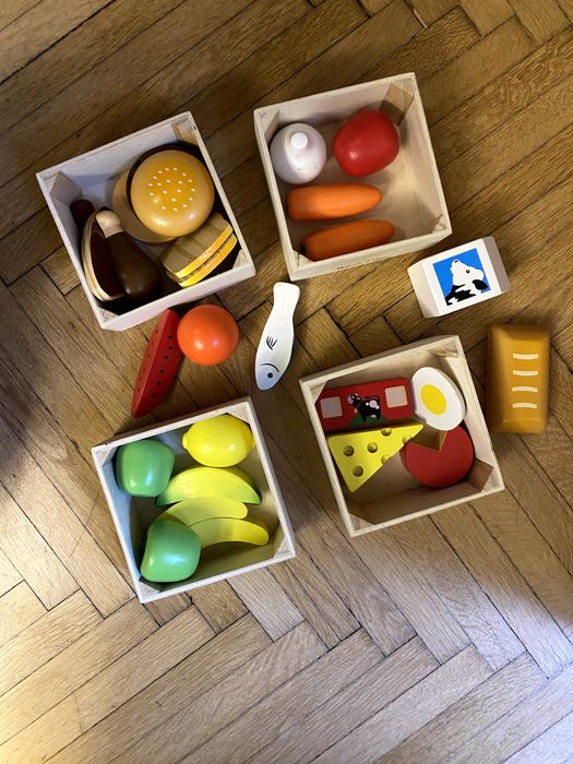 Set joaca pentru bucătărie, alimente din lemn