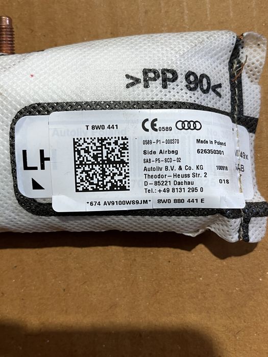Airbag scaun / Airbag pasager Audi A4 B9 A5 F5 8W