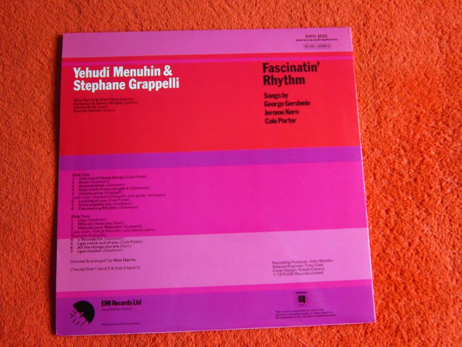 vinil rar jazz Yehudi Menuhin &Steph.Grappelli Fascinatin' Rhythm 1975