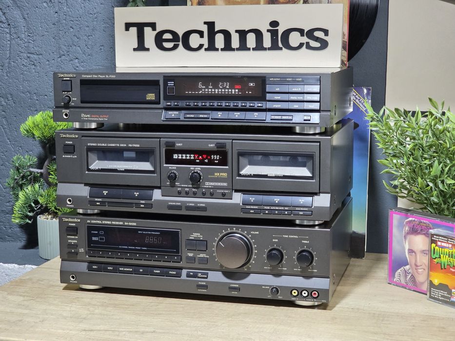 Sistem audio TECHNICS, receiver sa-gx230, dublu deck rs-tr232, cd-player sl-p350, hifi stereo , servisate