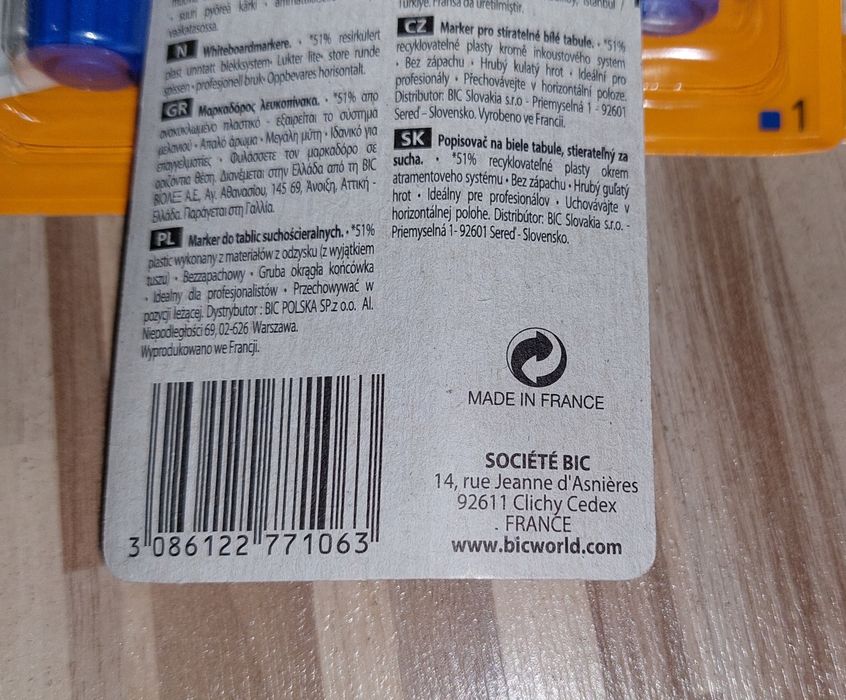Marker Bic Velleda pt.tablă magnetică albă,sigilat.