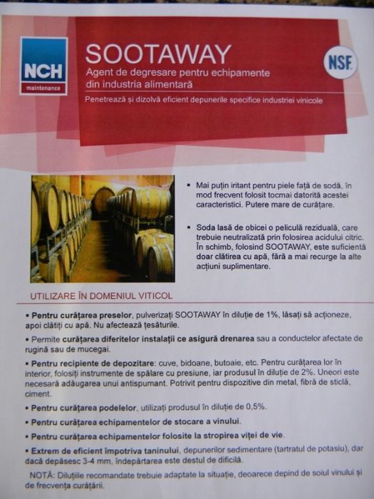 Solutie curatare butoaie inox si damigene 1 litru incepand de la 65ron