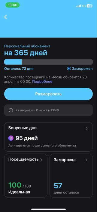 абонемент в 1фит на 167 дней