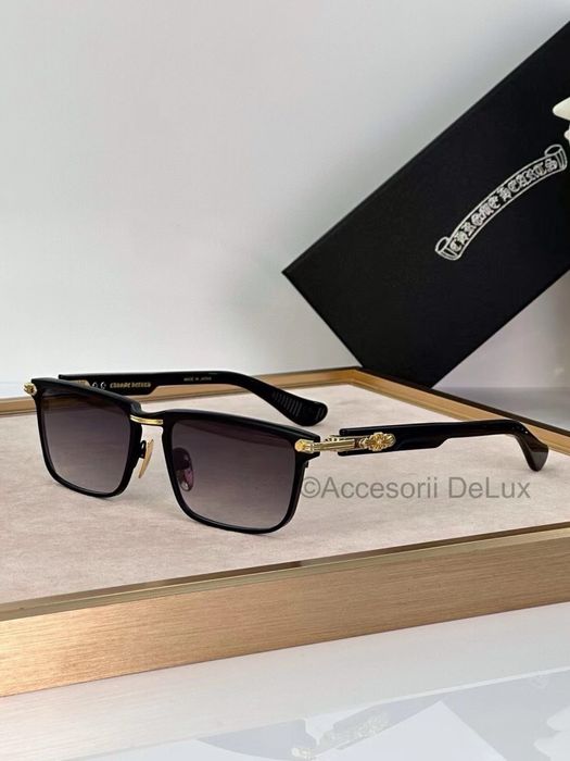Ochelari de Soare Chrome Hearts You Are Late Gold Noi Full Box [Verificare Colet]