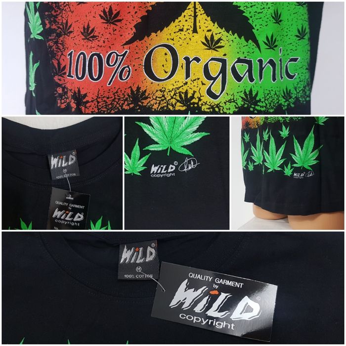 Tricou WILD 100% Organic, nou cu eticheta, imprimeu fată/verso Nr M