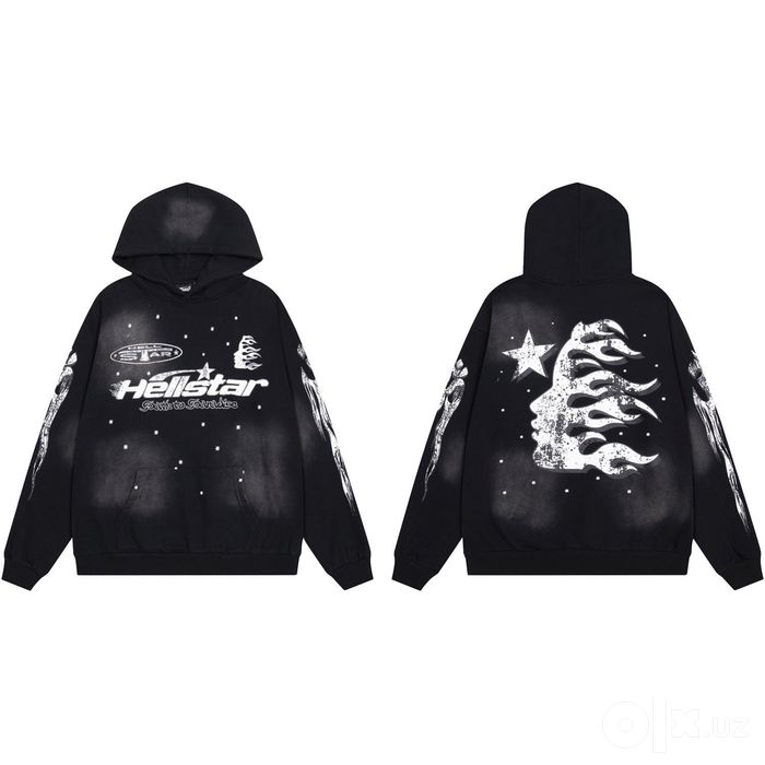 кофта hellstar черно-белая
