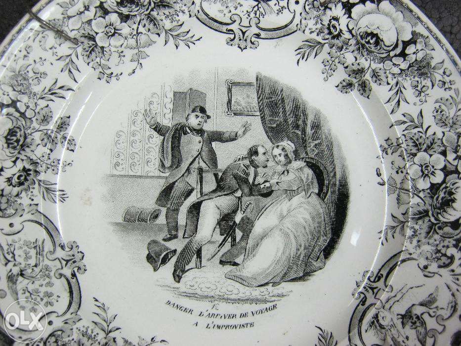 Farfurie veche,cca1840.Portelan MONTEREAU!