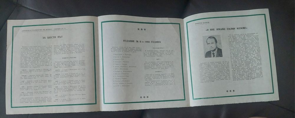 Футболна програма България Португалия 1988г