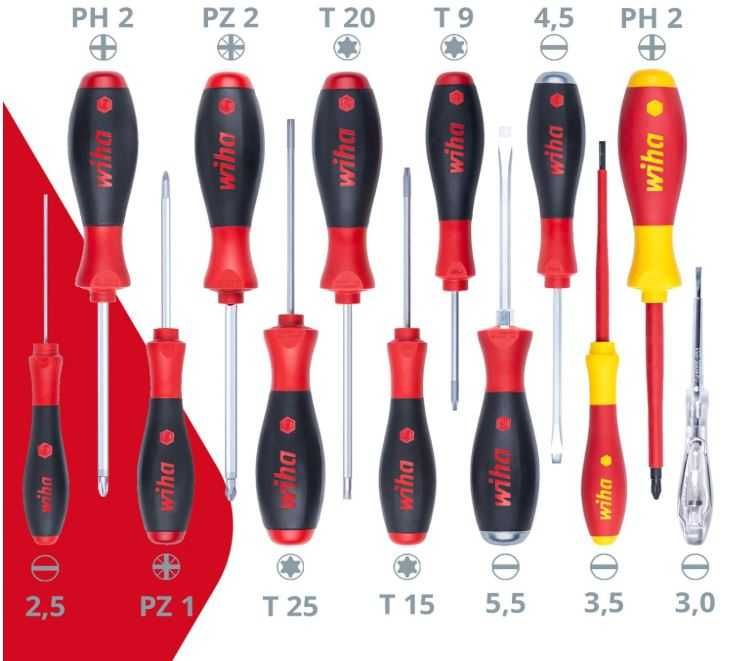 Wiha-комплекти професионални ударни и електрически отвертки 13 бр.
