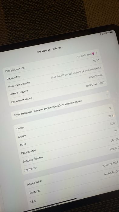 Ipad pro(4th gen) 256gb