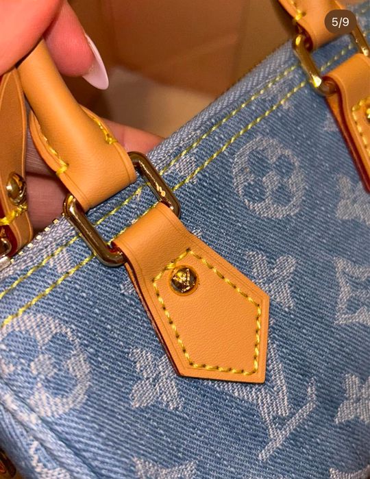 Geanta Louis Vuitton Speedy piele cu denim pe stoc
