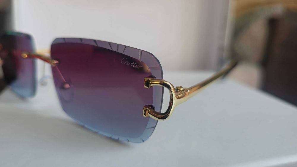 Ochelari de soare Cartier Diamond Cut Lenses Albastru