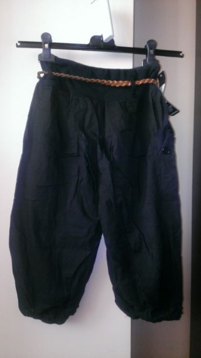 pantaloni dama 3/4 noi cu eticheta negri include cureaua