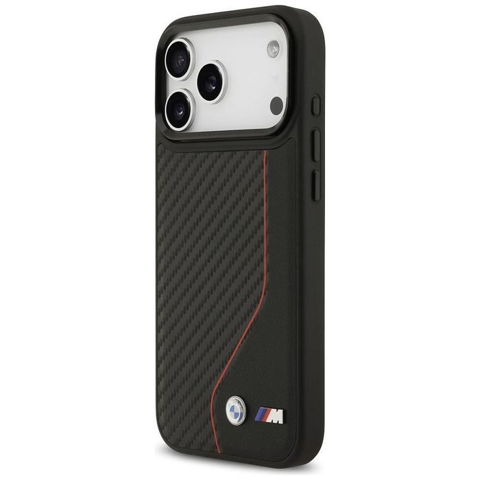 Case bmw m carbon line & logo magsafe for iphone 17 pro max red