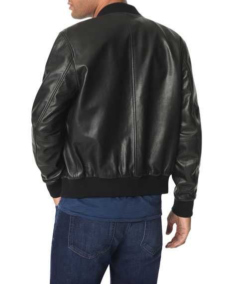 Мужская кожаная куртка Joes Jeans Mens Lamb Leather Bomber Jacket!
