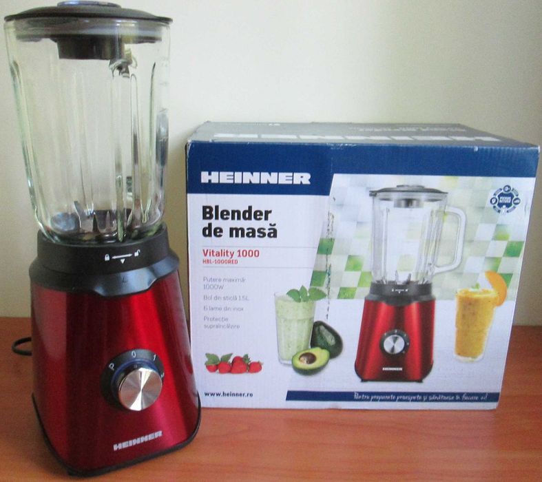 Блендер Heinner Vitality 1000W, стъклена кана 1.5l