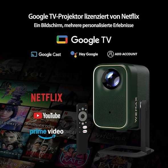 WEMAX Mini proiector, certificat Netflix și Google TV