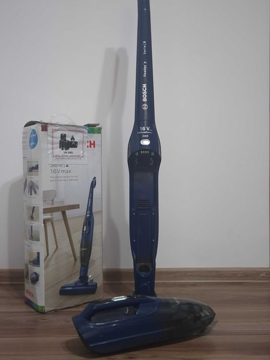 [REDUCERE-50%][GARANTIE 1 AN] Aspirator vertical 2 in 1 Bosch Readyy'y Seria 2 16V Max Li-Ion Albastru Cutie