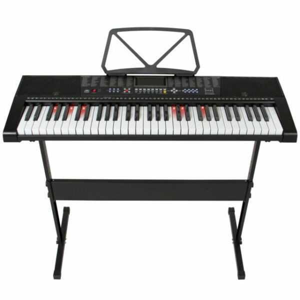 Orga electronica incepatori 2108 +Stativ+Scaun, 61 Clape luminoase LED