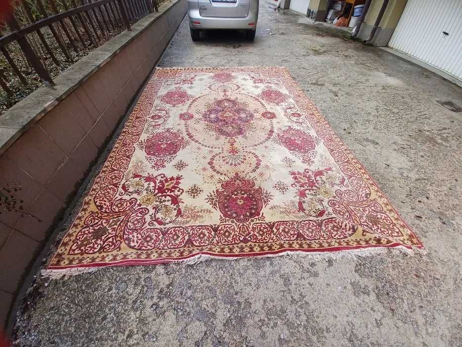 Персийски килим с ресни, вълна, с размери: 2,40х350см, дебел, запазен