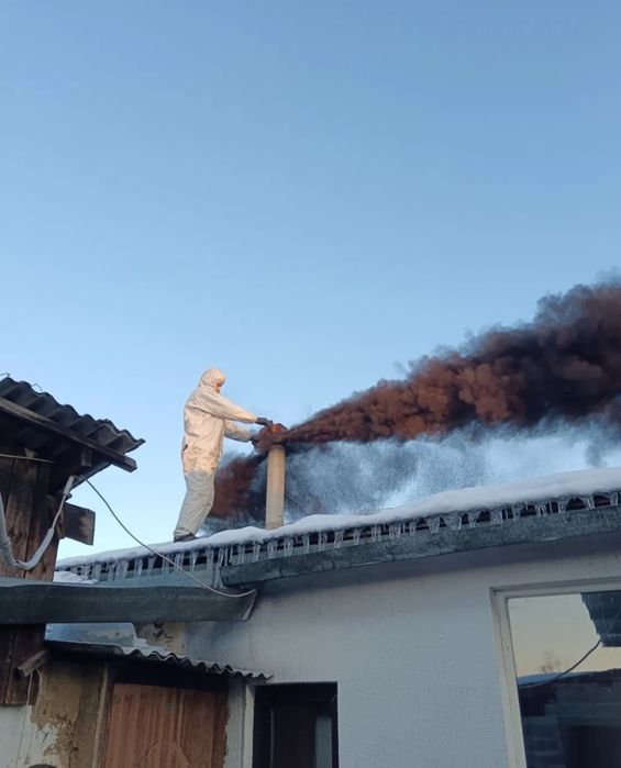 Чистка дымоходов спецаппаратом