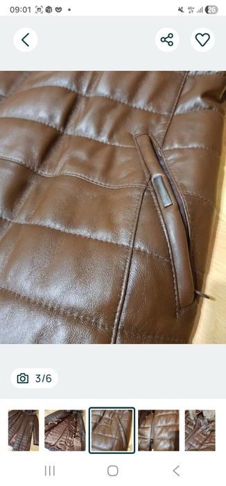 Haina matlasata piele naturala 100%,Italia,gluga cu blanita naturala