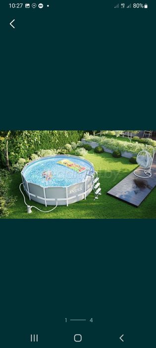 Intex 3.66x1 метр бассейн каркасный бассейн +фильтр-насоса лестница