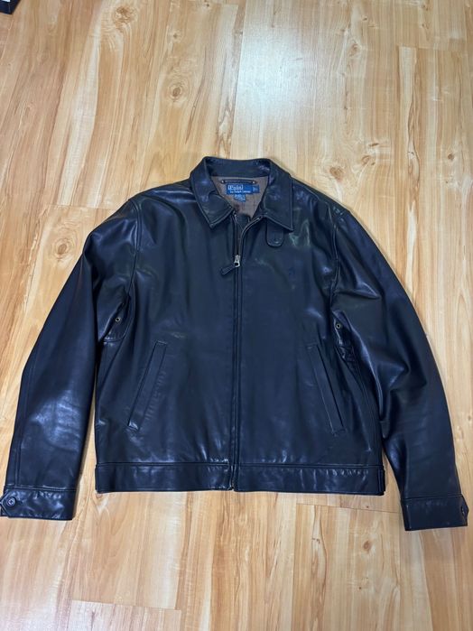 Geaca piele Polo, originala, neagra, barbati, marime L