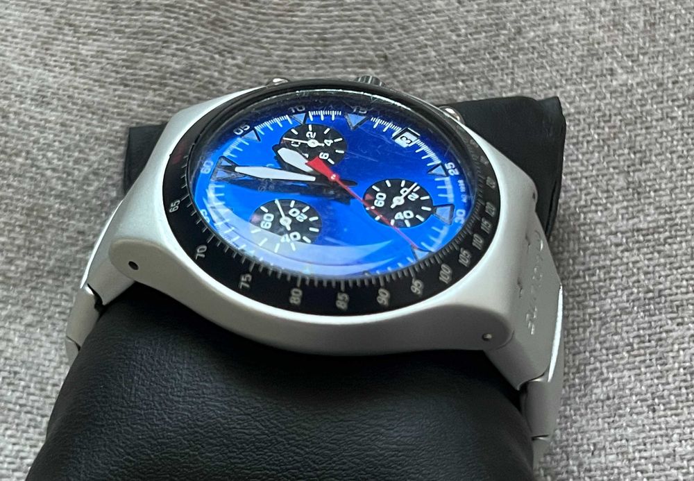 Ceas Swatch Irony Chronograph 1998  cadran albastru 39mm Swiss Made