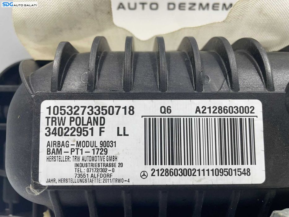 Airbag Pasager Mercedes Clasa E Class W212 2009 - 2016 Cod A2128603002 [L3822]