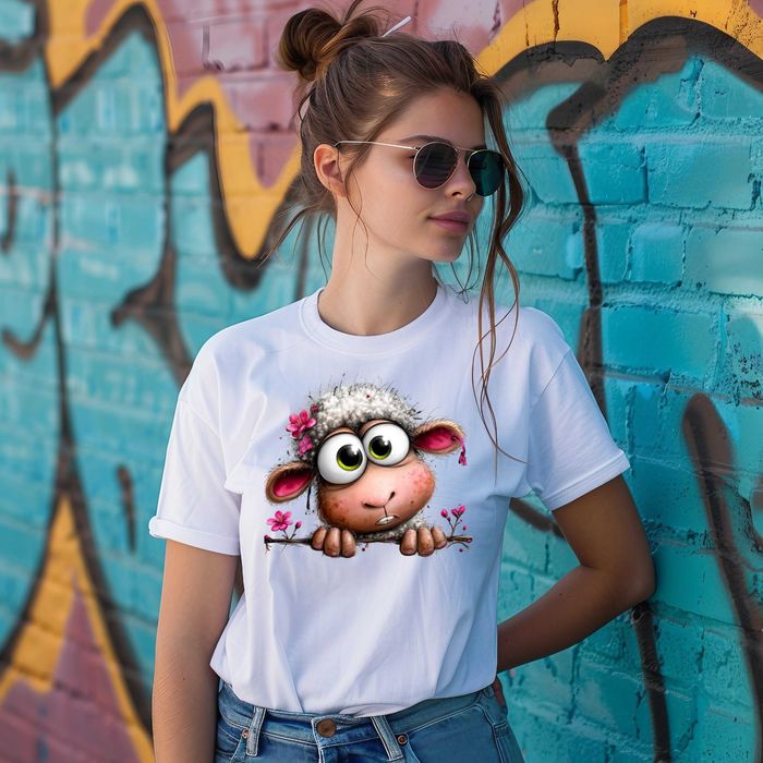 Дамски тениски със забавни овце, различни модели