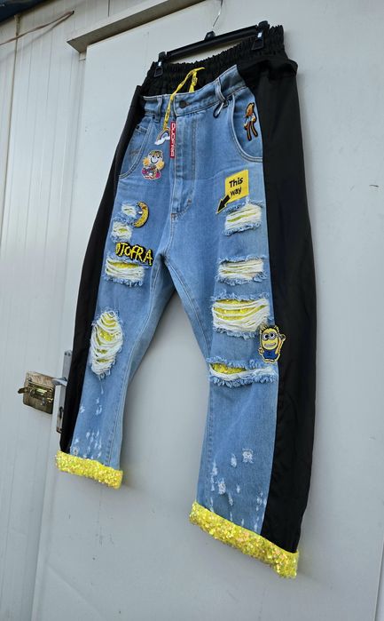 Djofra уникални дамски дънки бойфренд модел М/Л размер