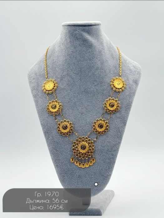 Уникално златно колие 14К – ориенталски дизайн с монети