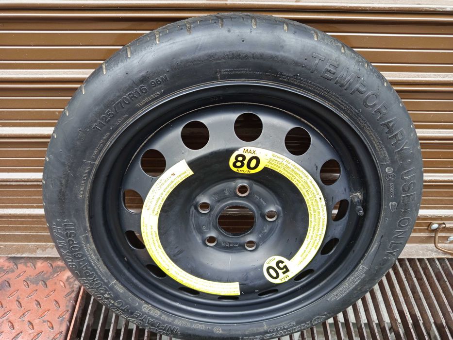 резервна гума патерица Фолксваген Шкода Ауди 16, 17, 18 ц. 5х112, крик