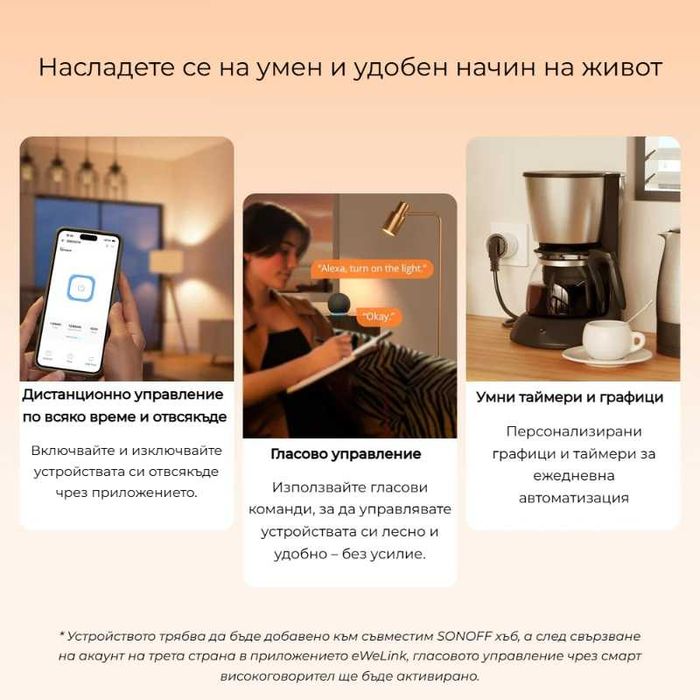 SONOFF iPlug S60 TPF – Zigbee Смарт преходен контакт 16A/4000W