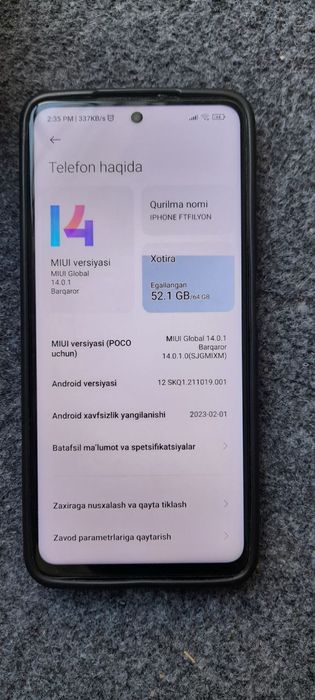 POCO X3 NFC xolati:ideal