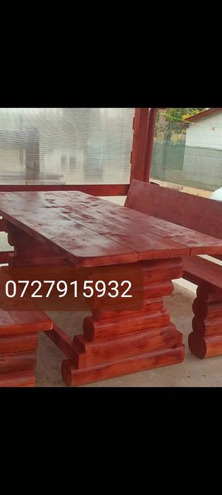 Masă cu scaune ,rustic