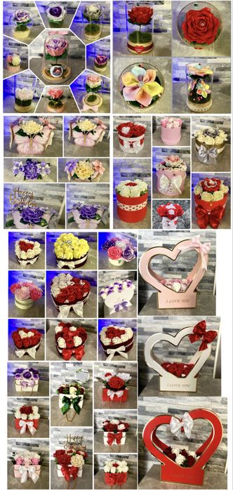 Flori din sapun sau satin /Buchete / Aranjament dulce