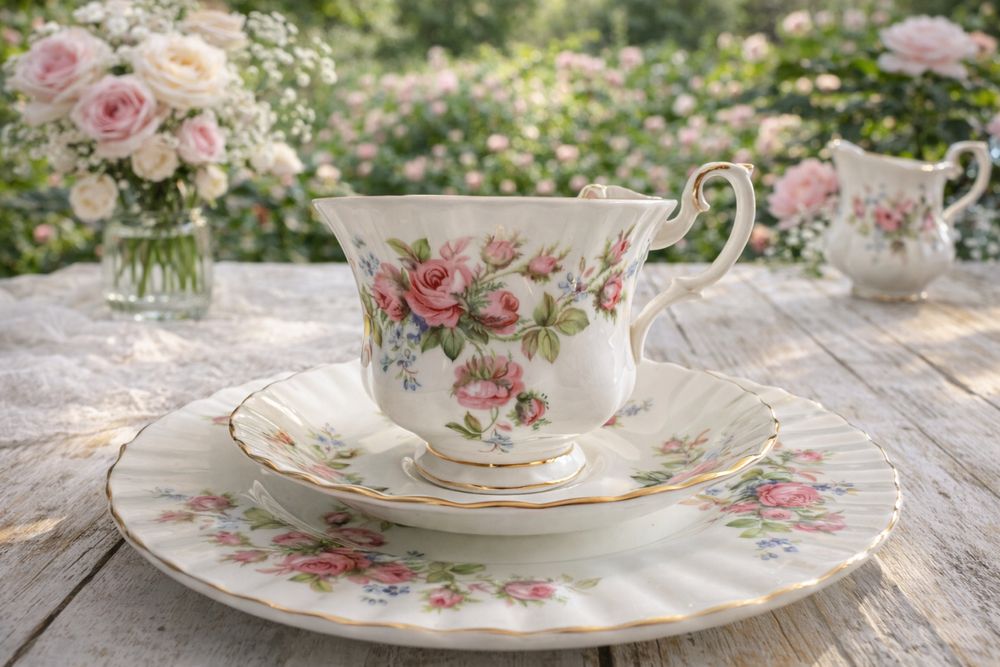 Set portelan fin Royal Albert Rose Moss
