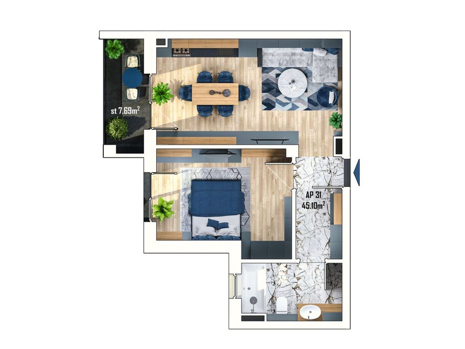 2 camere | Estimo Park | Etaj 3 | Personalizezi Tu Finisajele