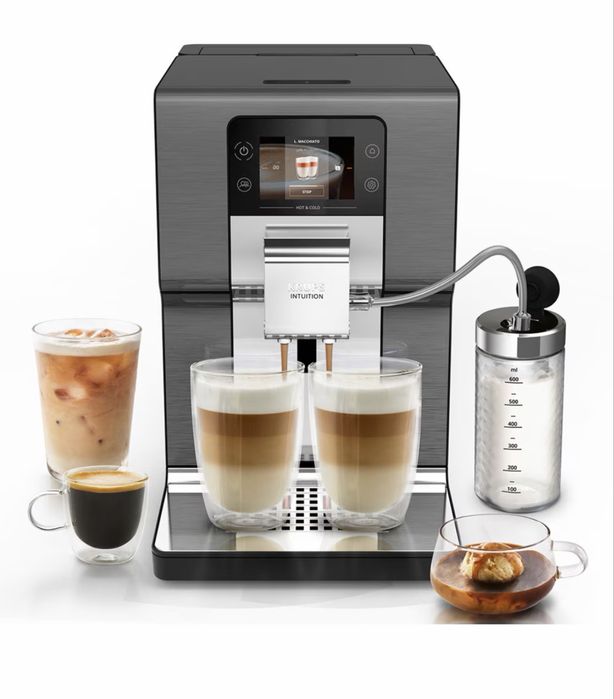 Espressor automat KRUPS Experience Hot&Cold EA879NE0, 1.2l, 1550W, 15 bar, gri-negru
