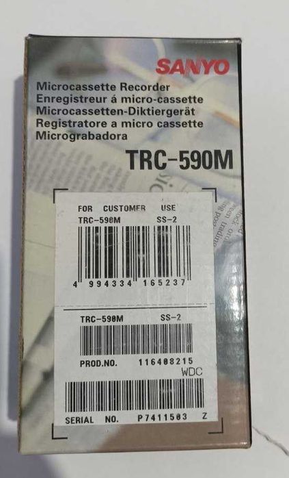 Совершенно новый. Ретро Кассетний диктафон SANYO TRC-5290M