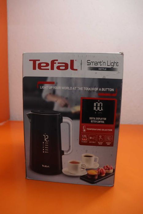 Tefal Smart'n Light кана с избор на температура и функция за поддържане на топлината - цифрова кана с LED дисплей, бързо загряване, безжична, 1.7L