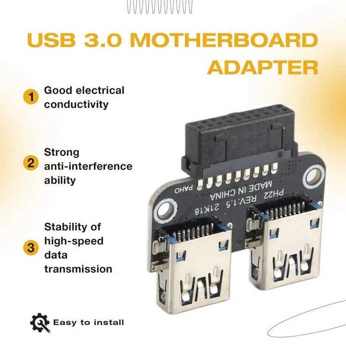 20Pin в двойной адаптер USB3.0, конвертер