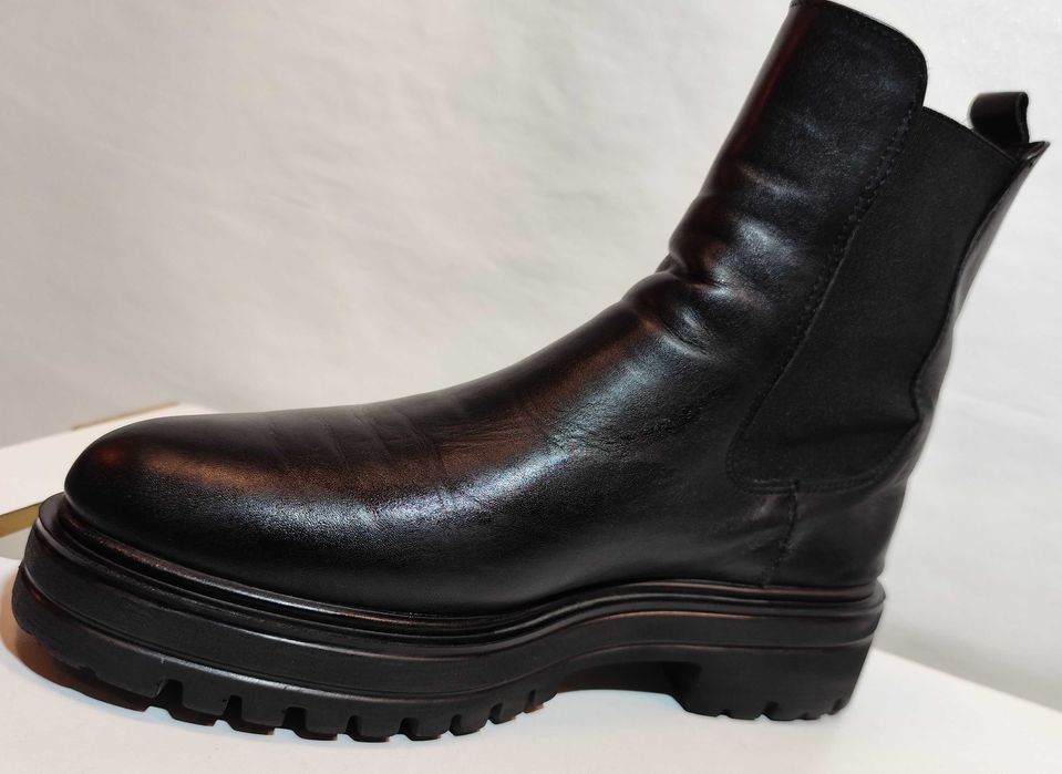 Ghete chelsea 39 39.5 plain toe Lav Artigianale piele naturala moale
