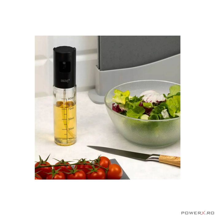 Pulverizator pentru ulei si otet, 4x18 cm, 100 ml negru, Kinghoff