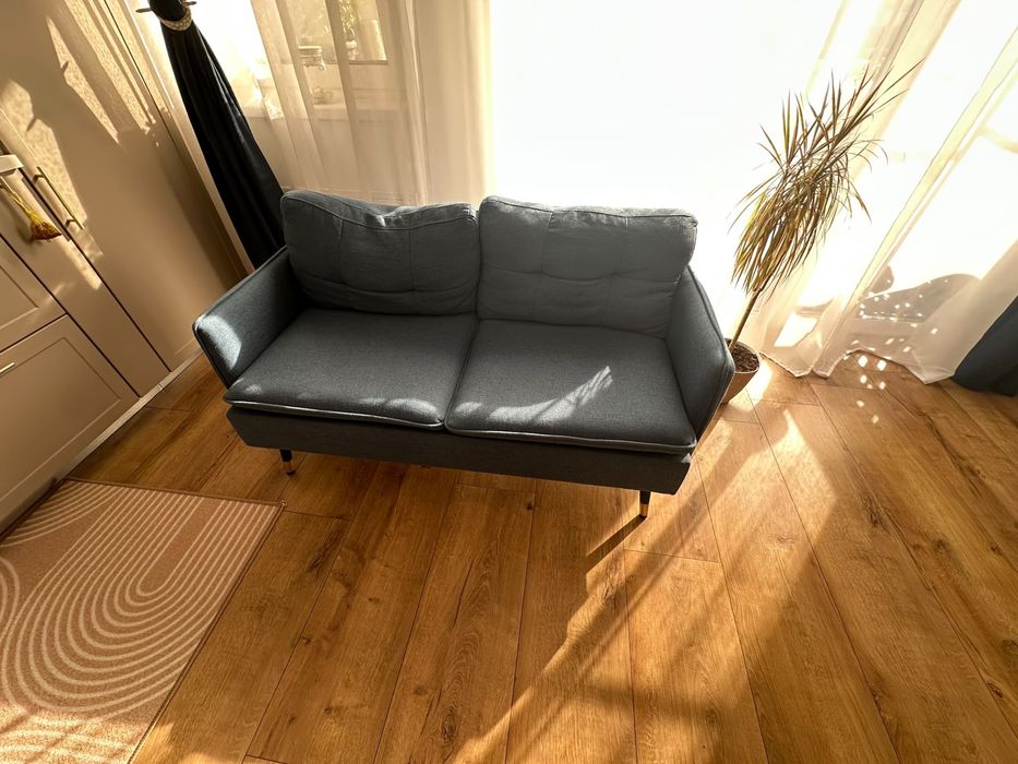 Vând Canapea, Homcom, Textil/Otel, 139x68x80cm, Albastru