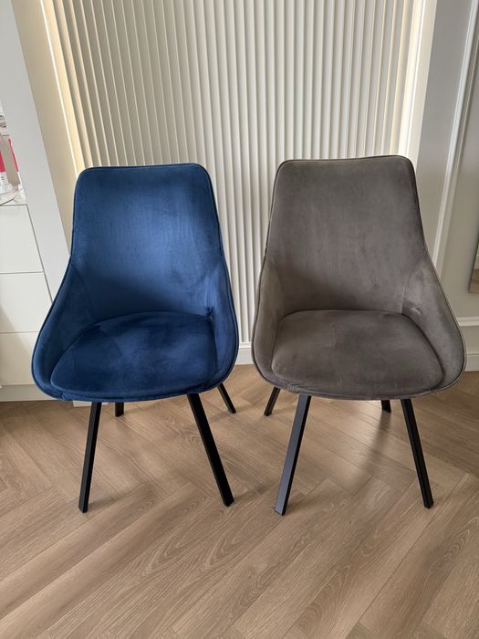 Стул крутящийся синий и серый