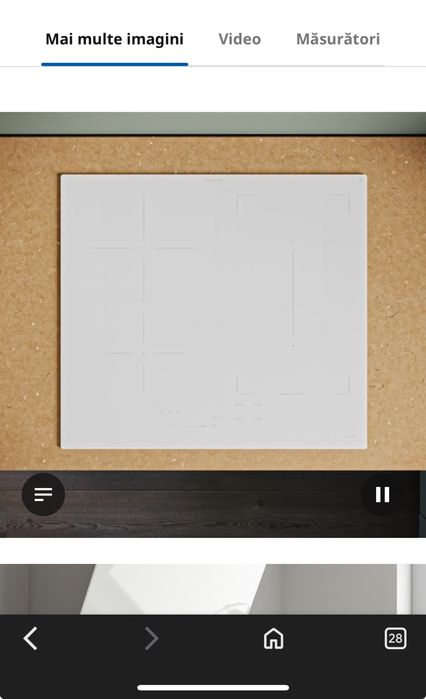Plită cu inducție IKEA KOLSTAN – alb, nouă